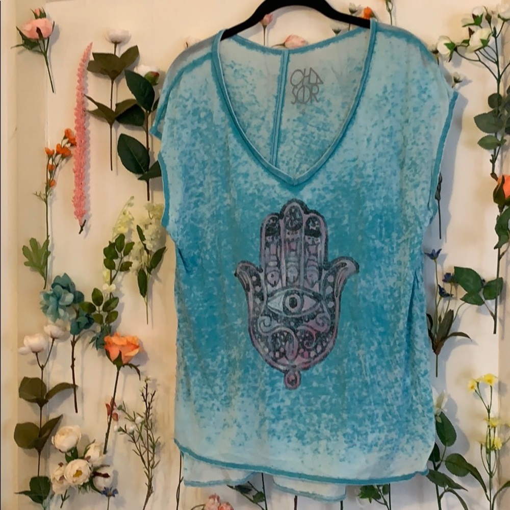 Chaser distressed graphic V-Neck T-shirt